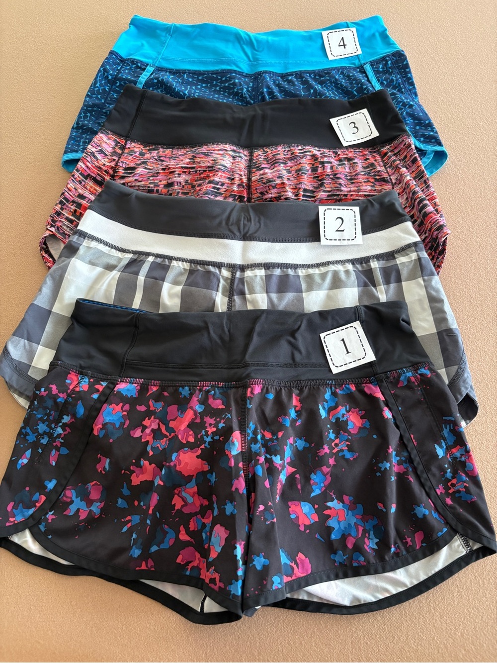 Lululemon speed up shorts. All size 6. Good condition and clean liners.